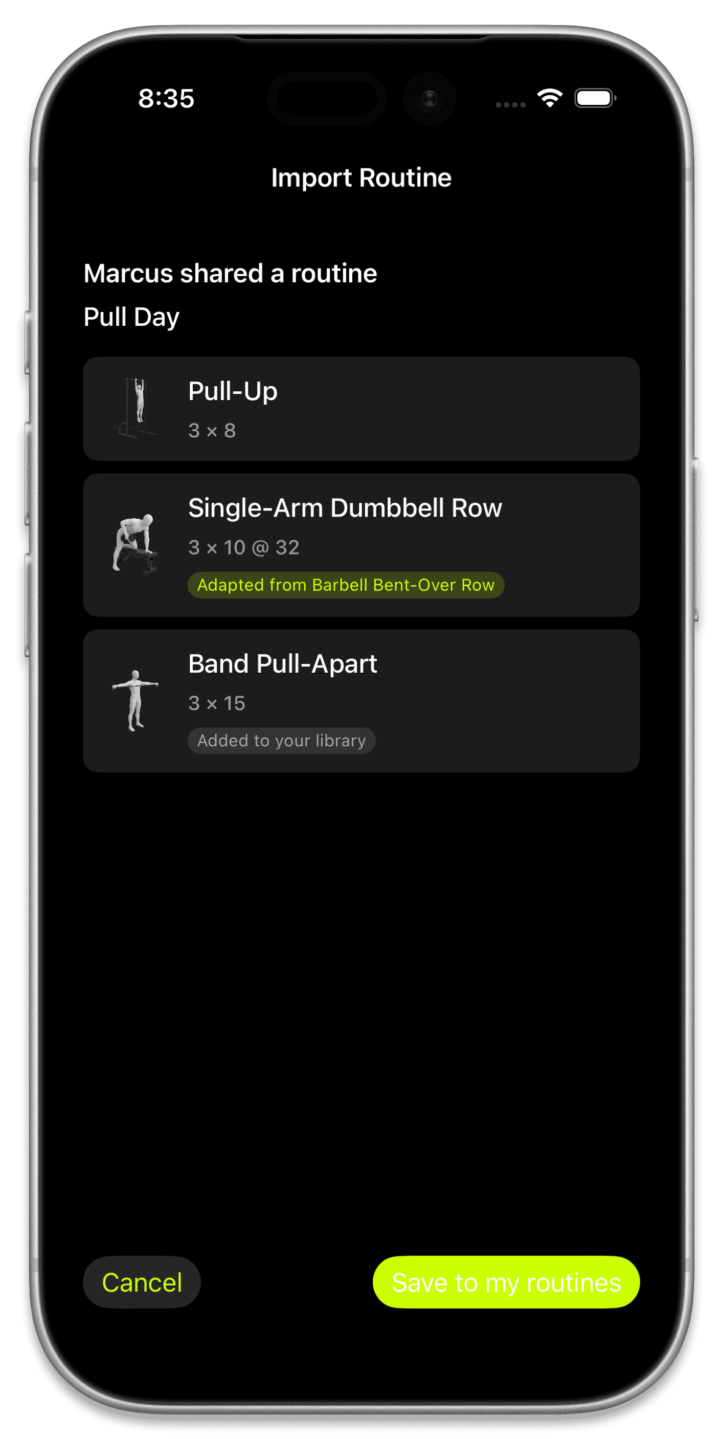 Adapted Routine Import