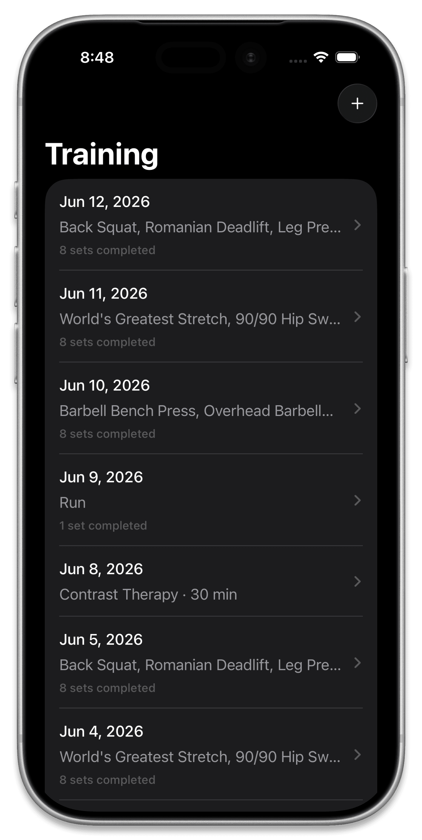 Workout History